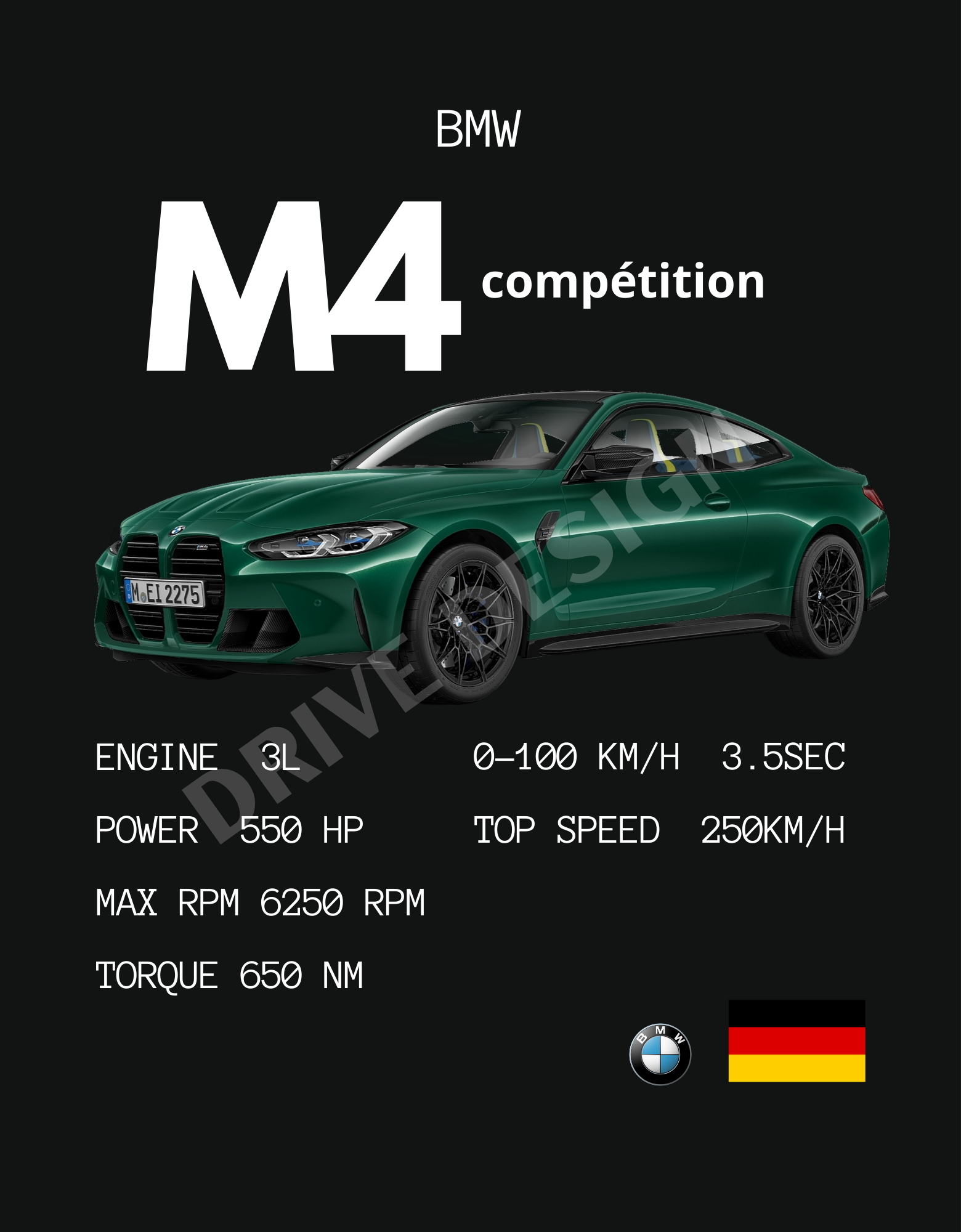 Affiche d'une BMW M4 G82